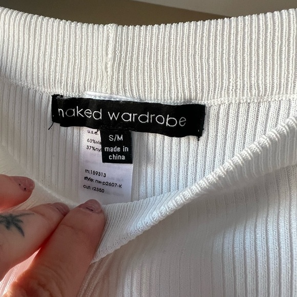Naked Wardrobe - white ribbed pants - new without tags - Picture 5 of 5
